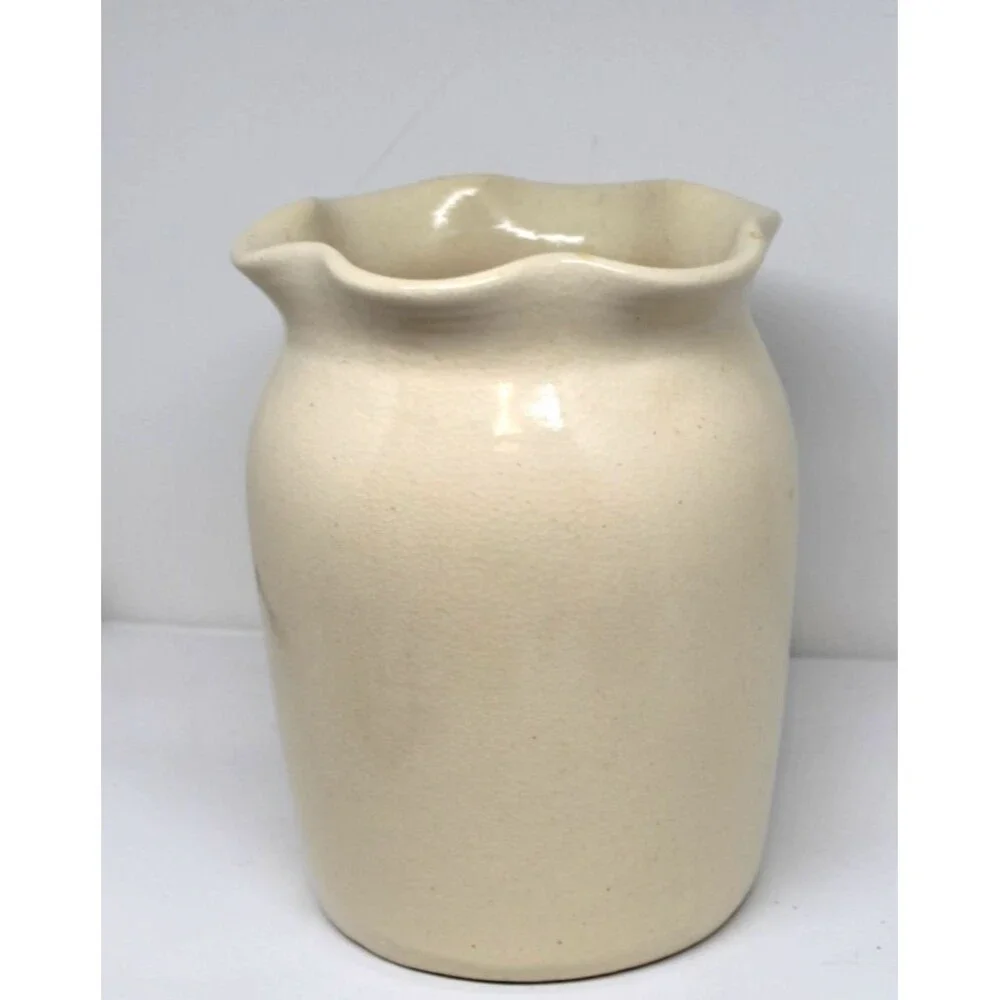 East Texas Pottery Utensil Crock ,Wild Roses, Cottage French Country Style 6